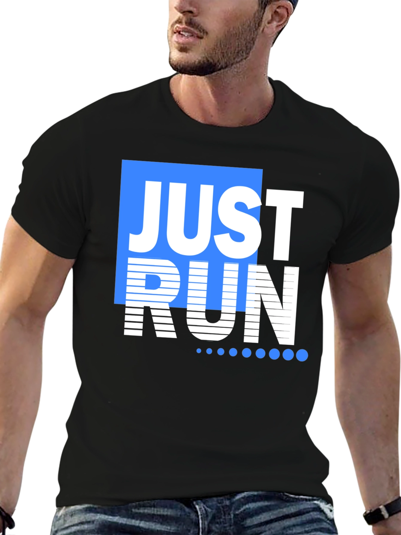 Just Run Graphic Tee - Mens Black T-Shirt
