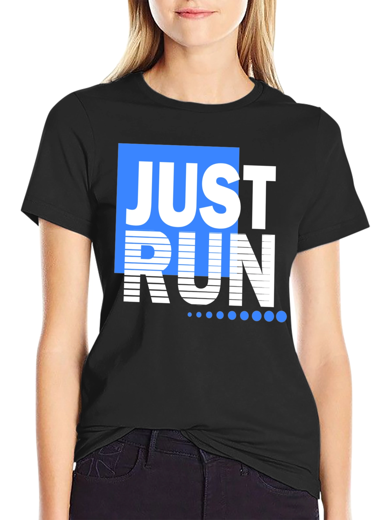 Just Run Graphic Tee - Mens Black T-Shirt