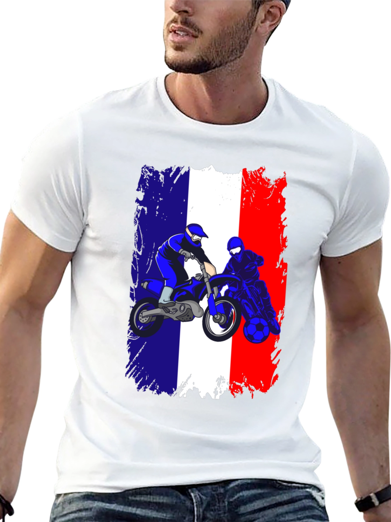French Flag Motocross T-Shirt