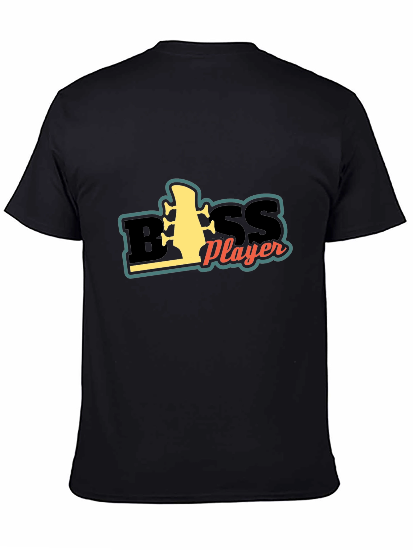 Bass Player Graphic Tee - Black Cotton Comfort