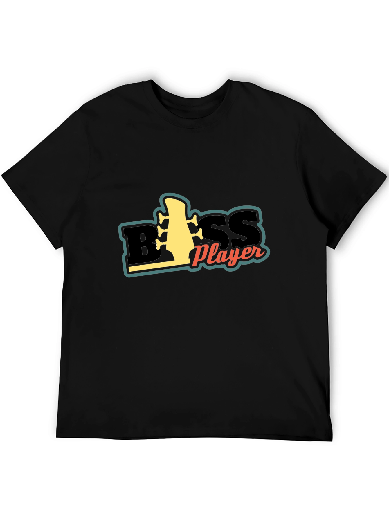 Bass Player Graphic Tee - Black Cotton Comfort