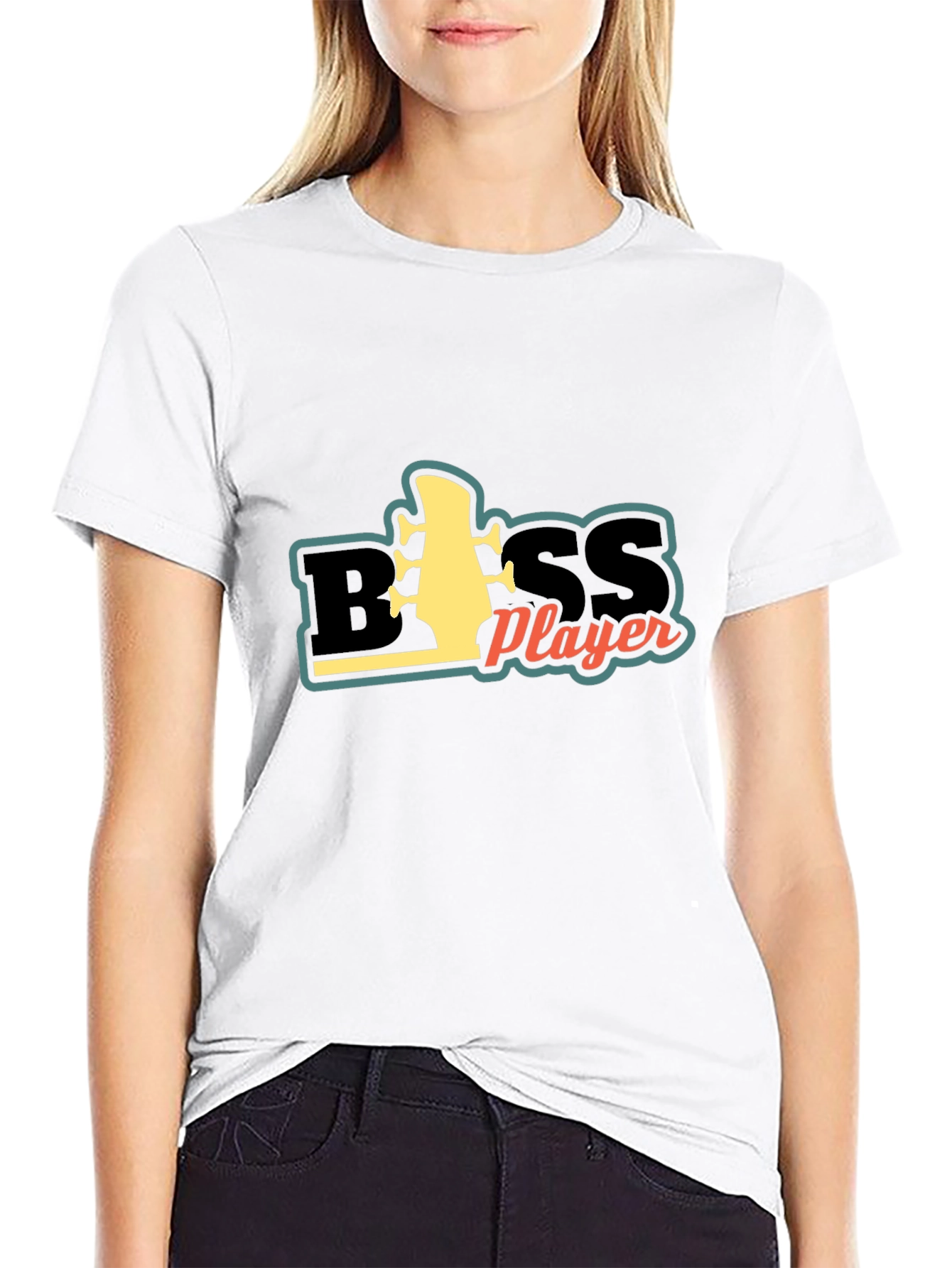 Bass Player Graphic Tee - Black Cotton Comfort