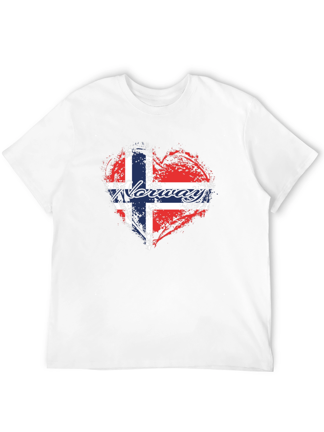 Norway Flag Heart T-Shirt - Black