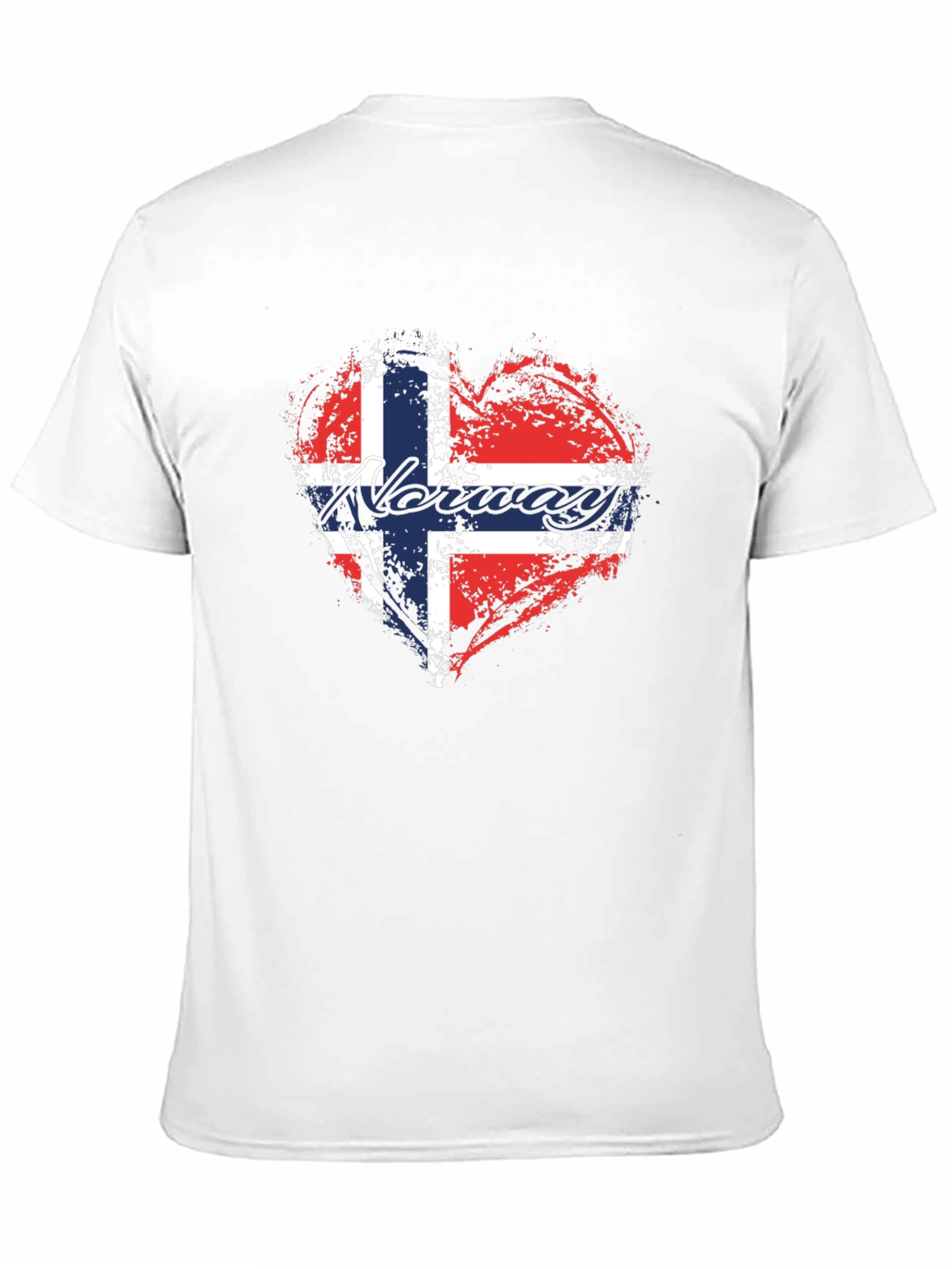 Norway Flag Heart T-Shirt - Black