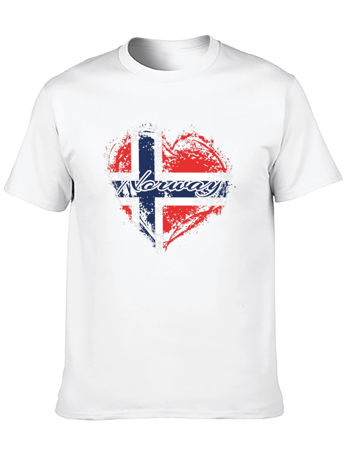 Norway Flag Heart T-Shirt - Black
