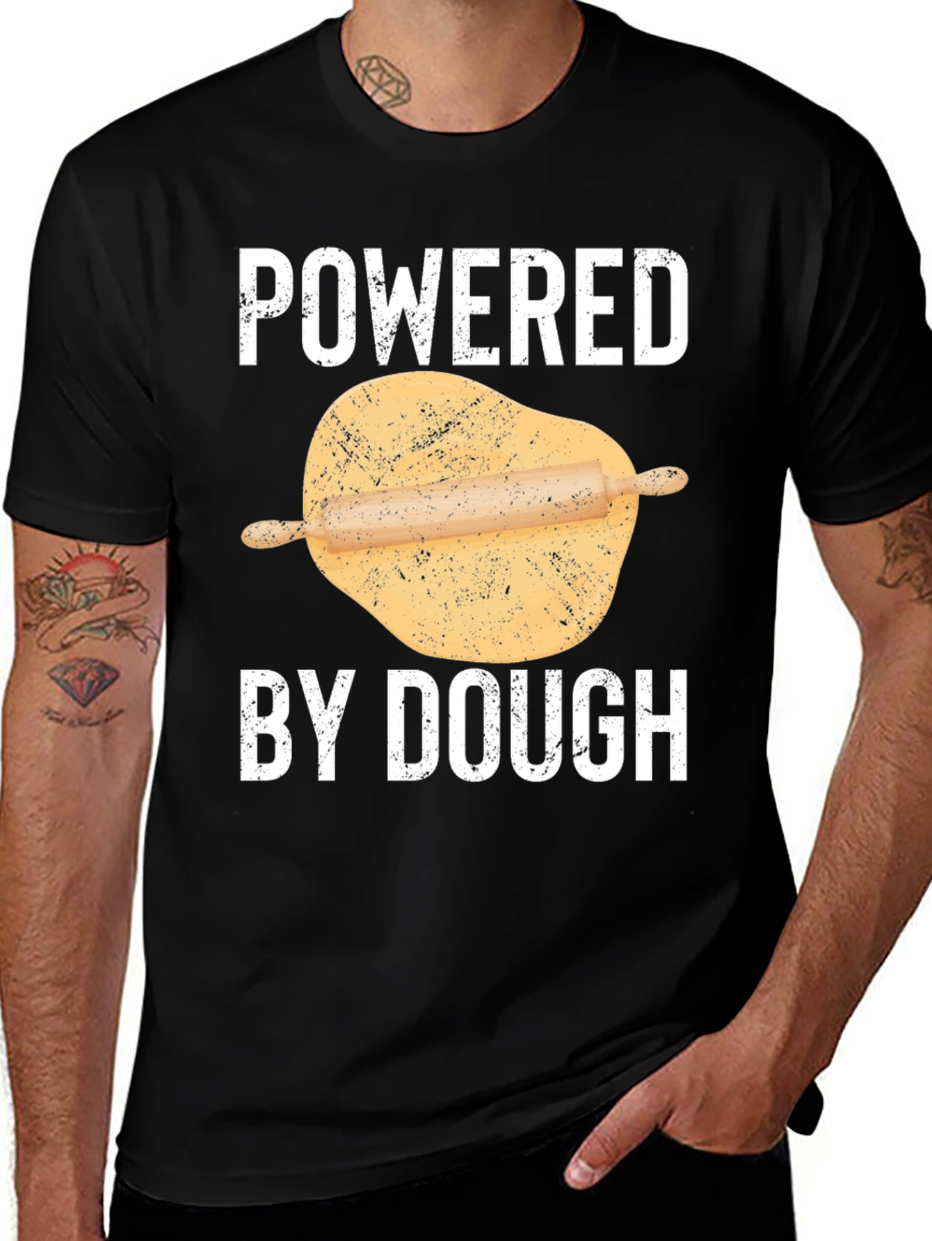 Powered By Dough Funny Baking T-Shirt