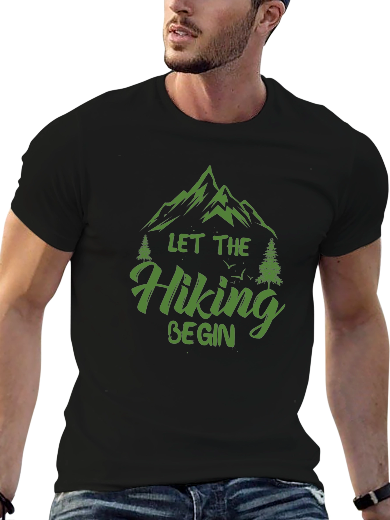 Let The Hiking Begin Black Graphic Tee