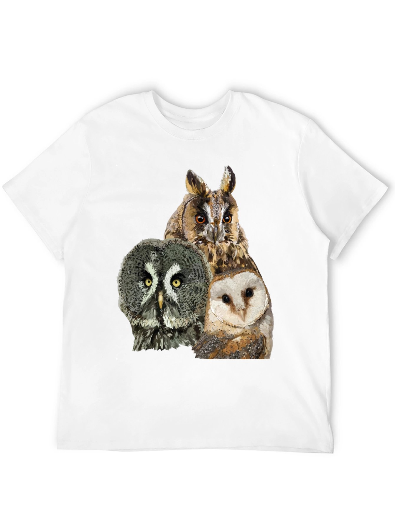 Owl Trio Graphic Tee - Stylish & Unique Design