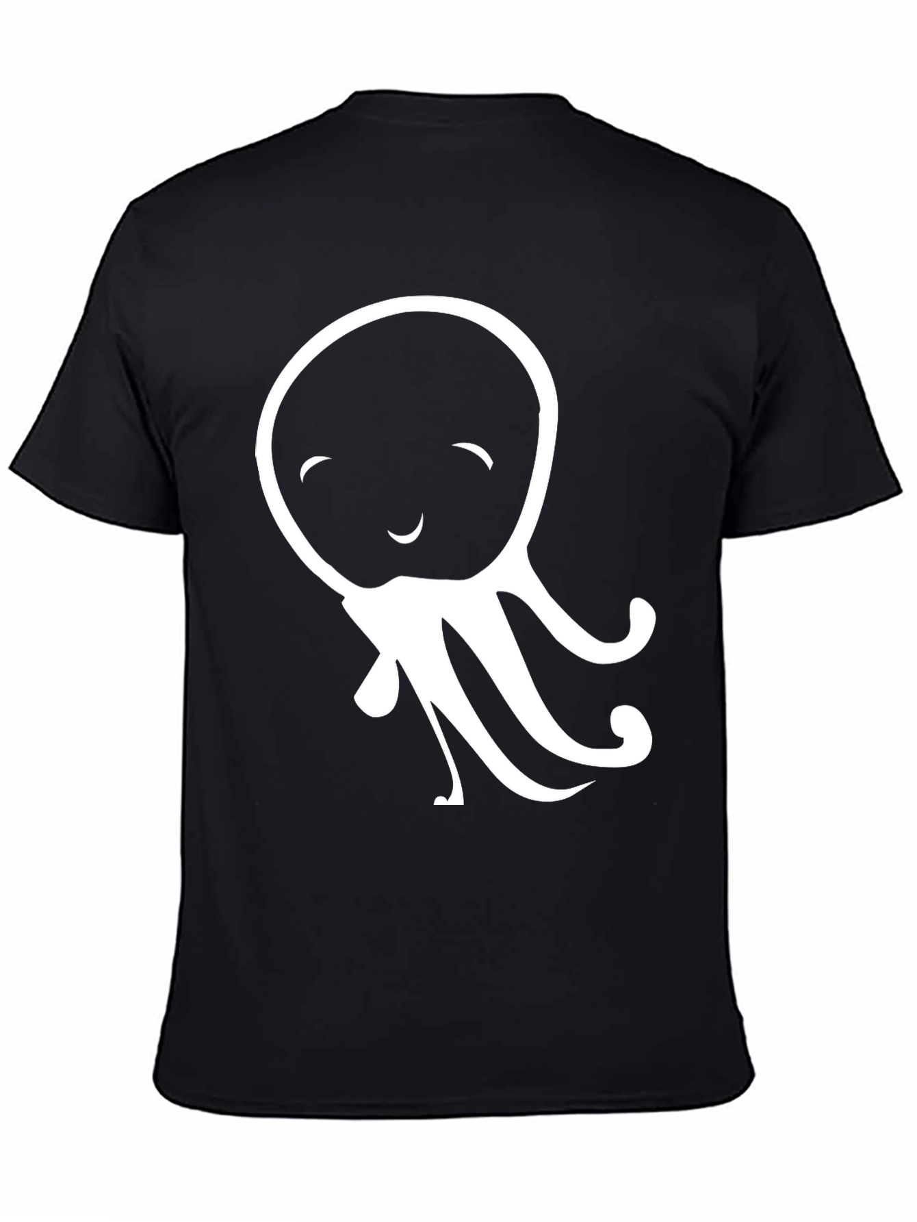 Cute Octopus Graphic Tee - Black