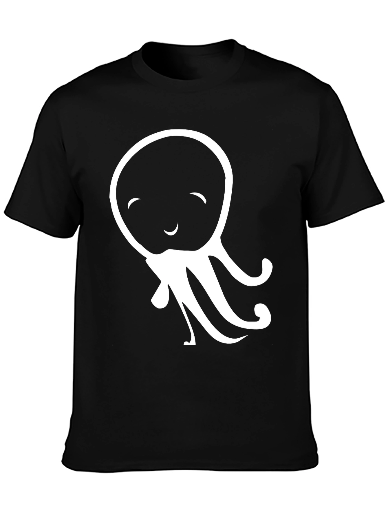 Cute Octopus Graphic Tee - Black