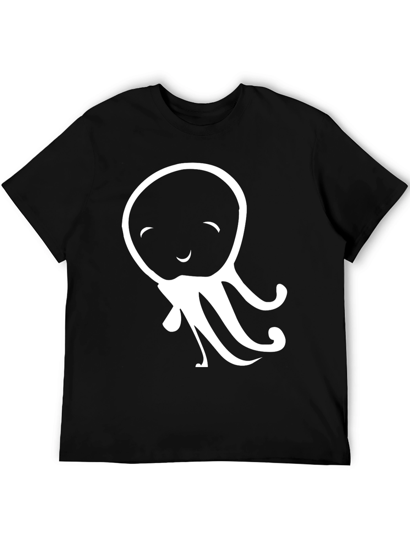 Cute Octopus Graphic Tee - Black