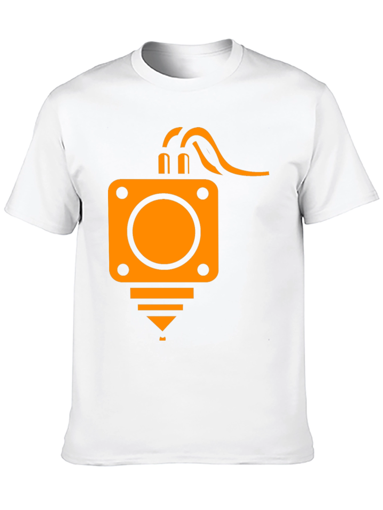 3D Printer Head Graphic Tee - Black Cotton T-Shirt