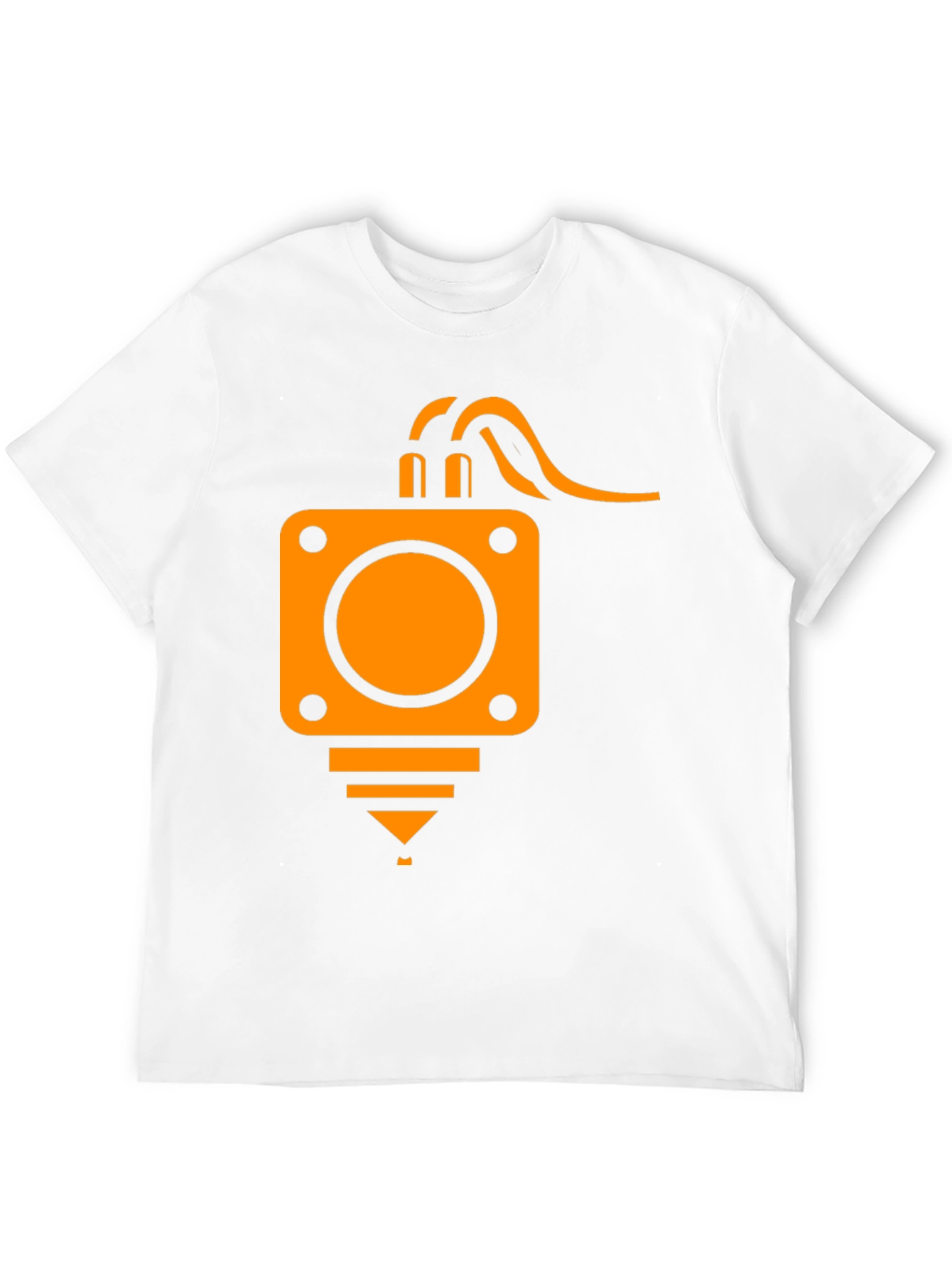 3D Printer Head Graphic Tee - Black Cotton T-Shirt