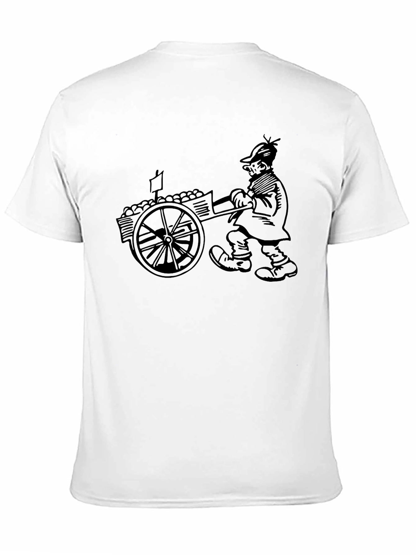 Cartoon Peddler Graphic Black T-Shirt