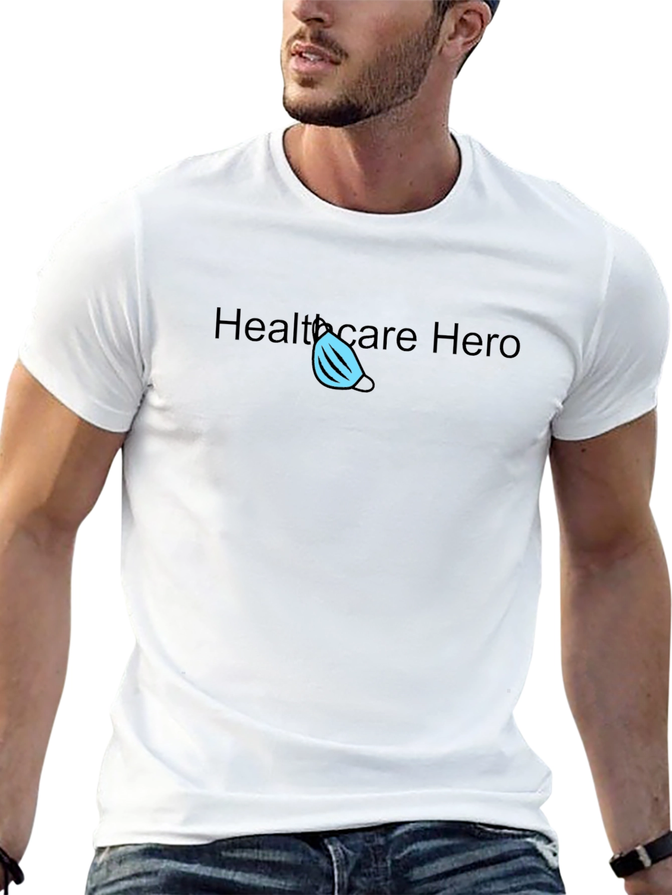 Healthcare Hero Graphic Tee - Black Crew Neck
