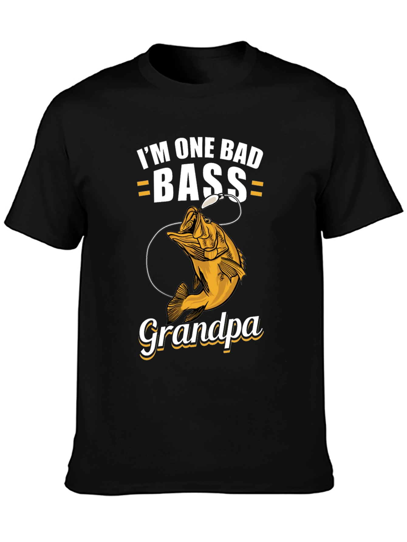Im One Bad Bass Grandpa T-Shirt Fishing
