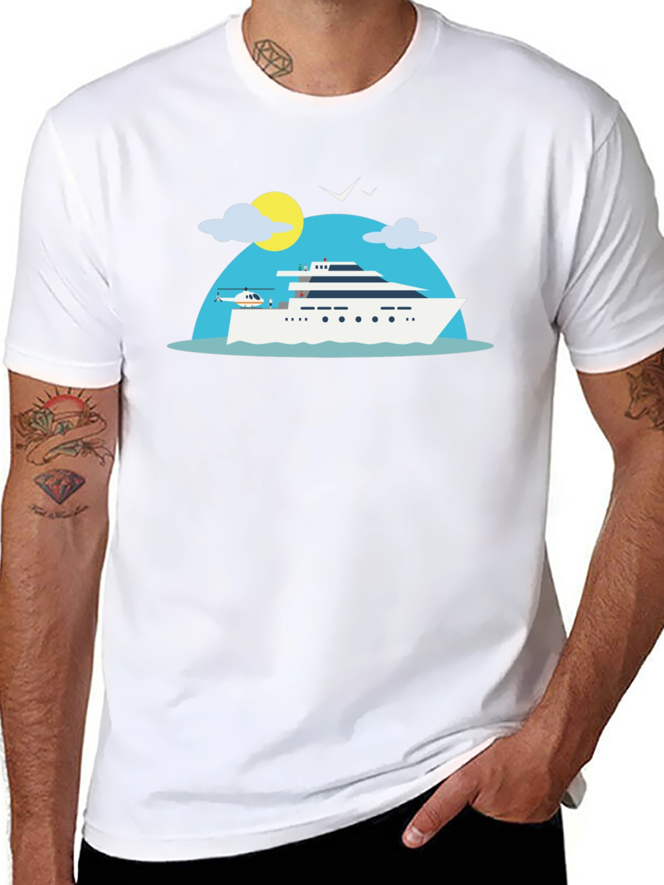 Luxury Yacht Graphic T-Shirt - Vacation Vibes