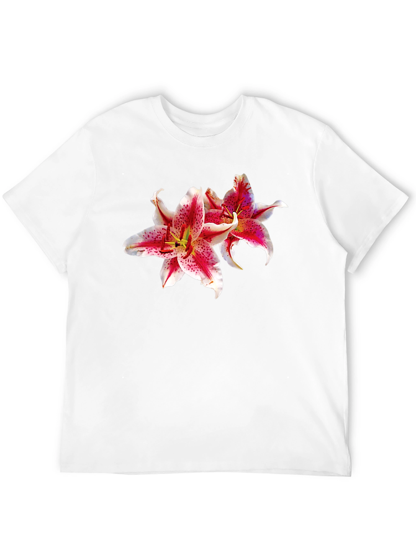 Floral Lily Graphic Black T-Shirt