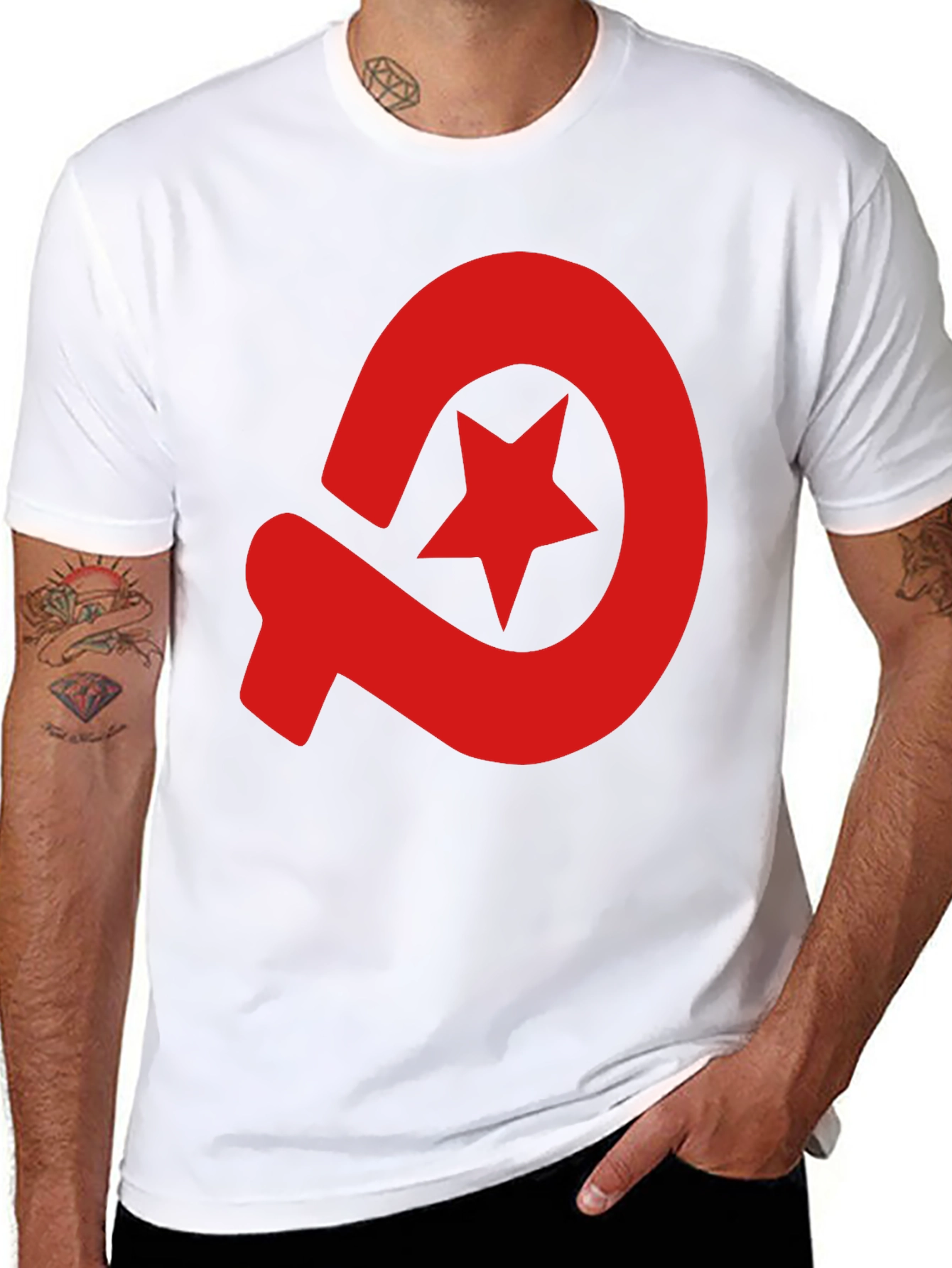 Red Star Hammer Sickle Graphic Tee