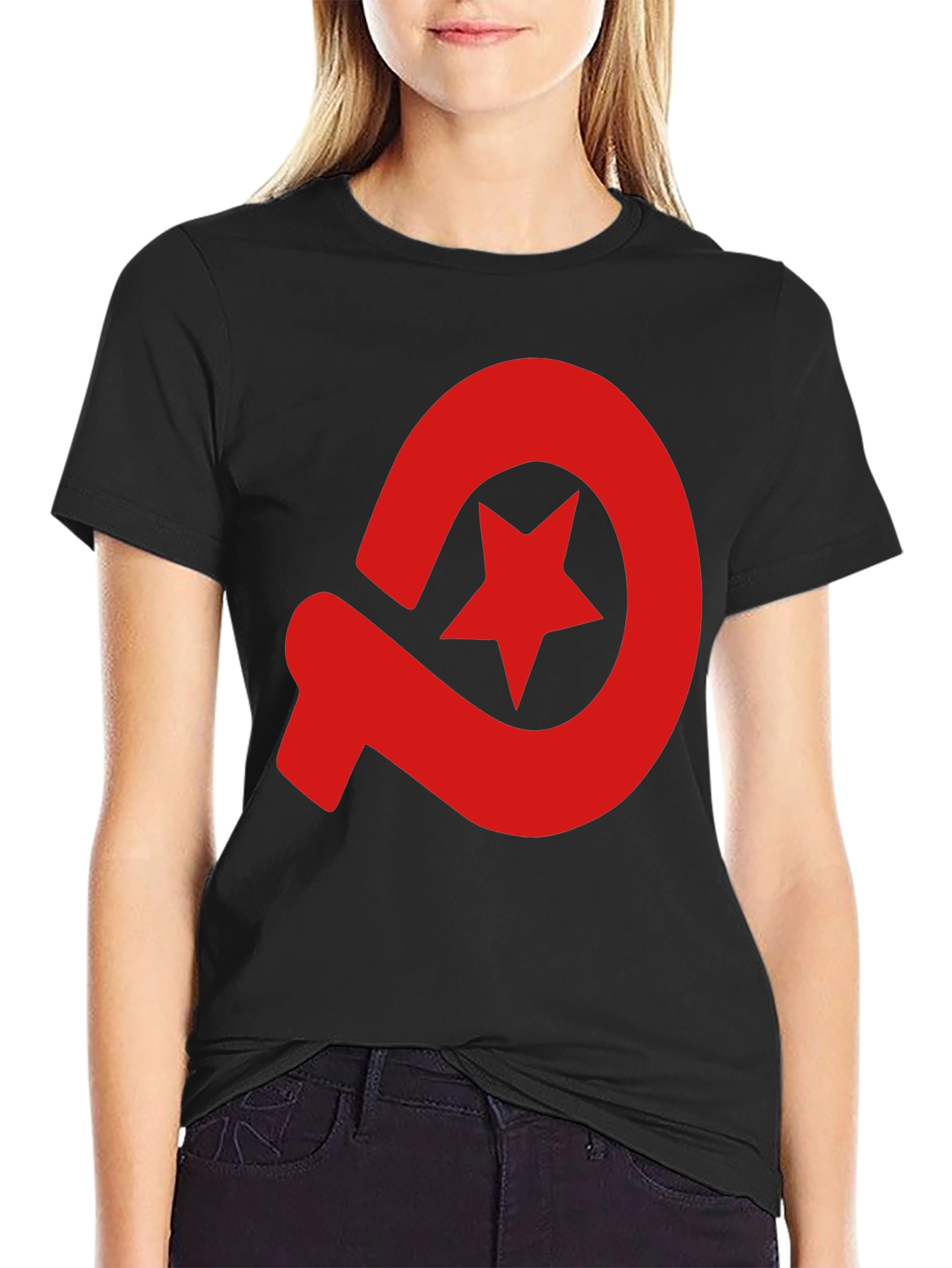 Red Star Hammer Sickle Graphic Tee