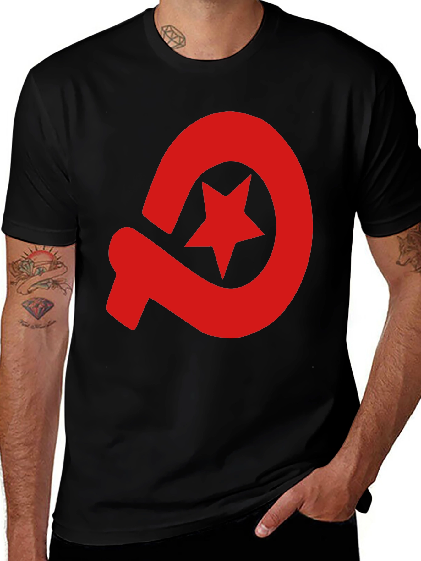 Red Star Hammer Sickle Graphic Tee