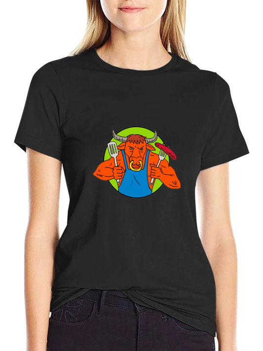 Bull BBQ Master T-Shirt - Funny Grilling Apparel