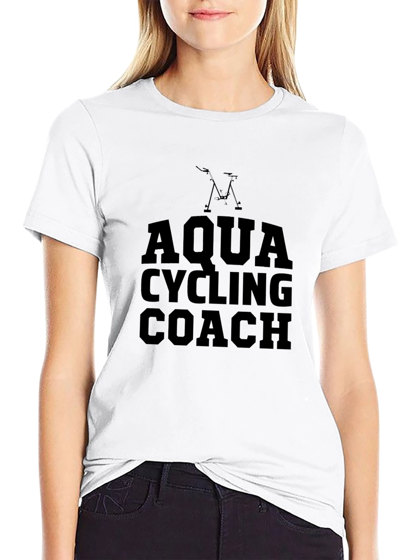 Aqua Cycling Coach Graphic T-Shirt - Black
