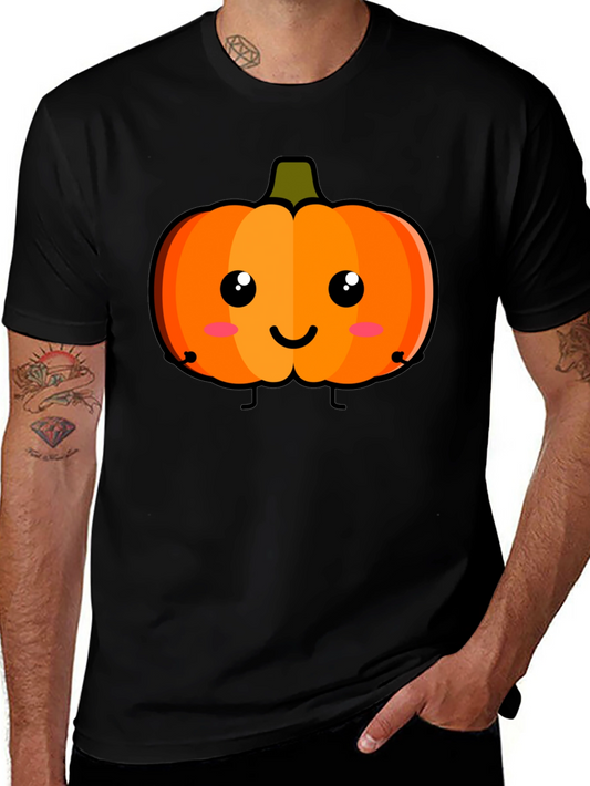 Cute Pumpkin Face Black T-Shirt