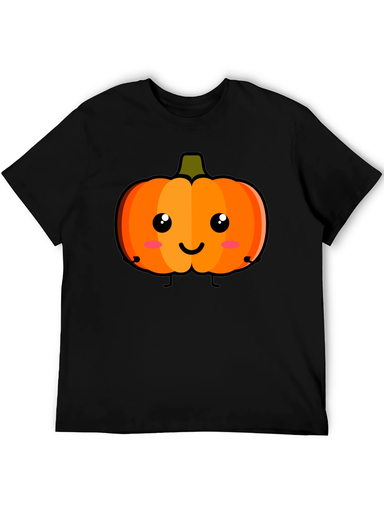 Cute Pumpkin Face Black T-Shirt