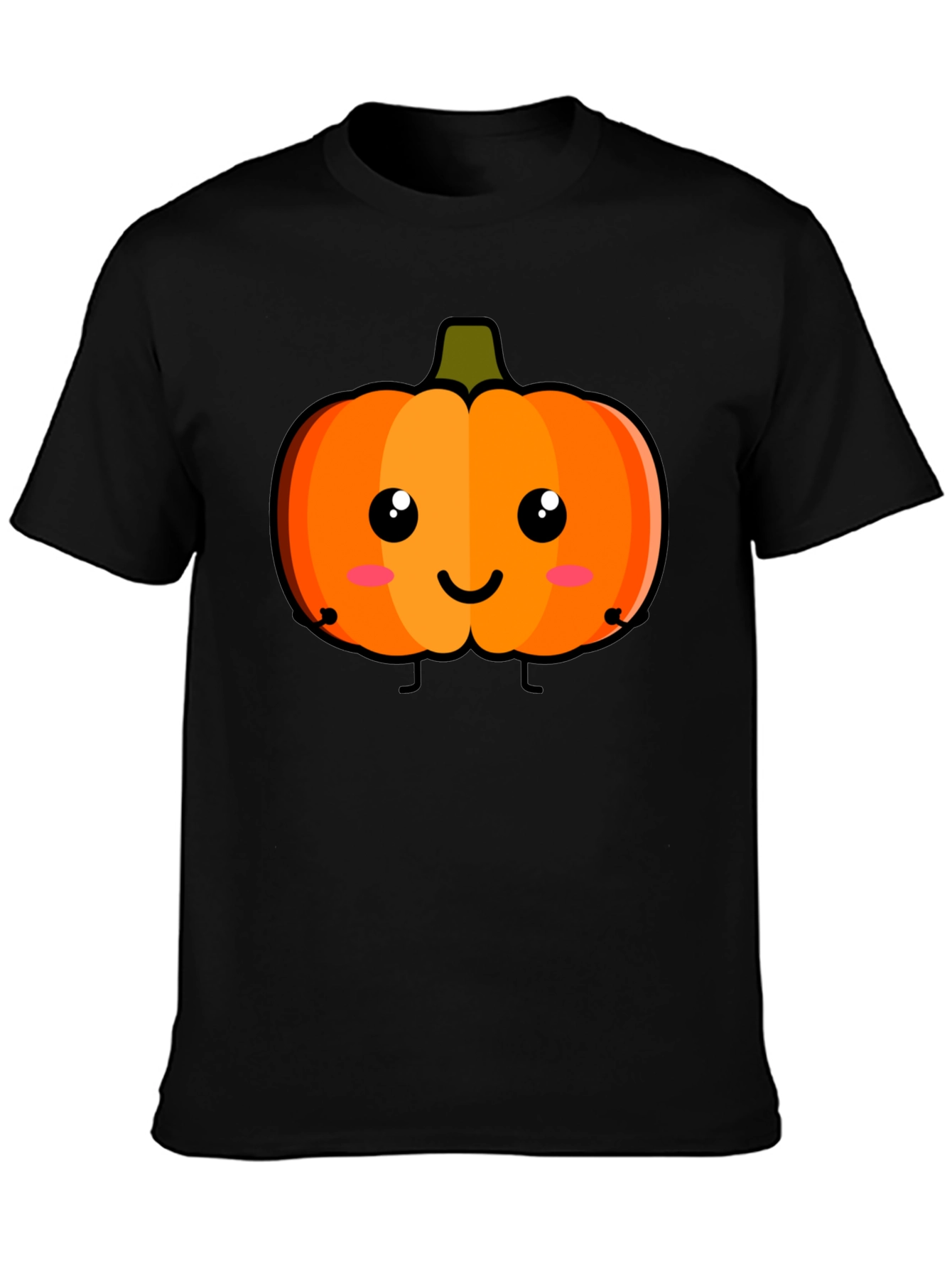 Cute Pumpkin Face Black T-Shirt