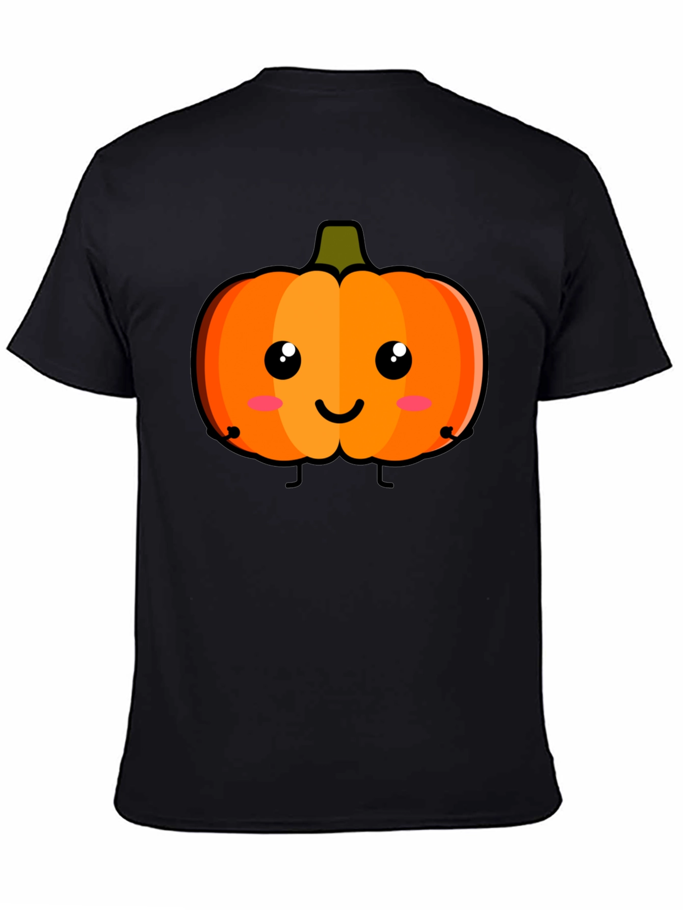 Cute Pumpkin Face Black T-Shirt