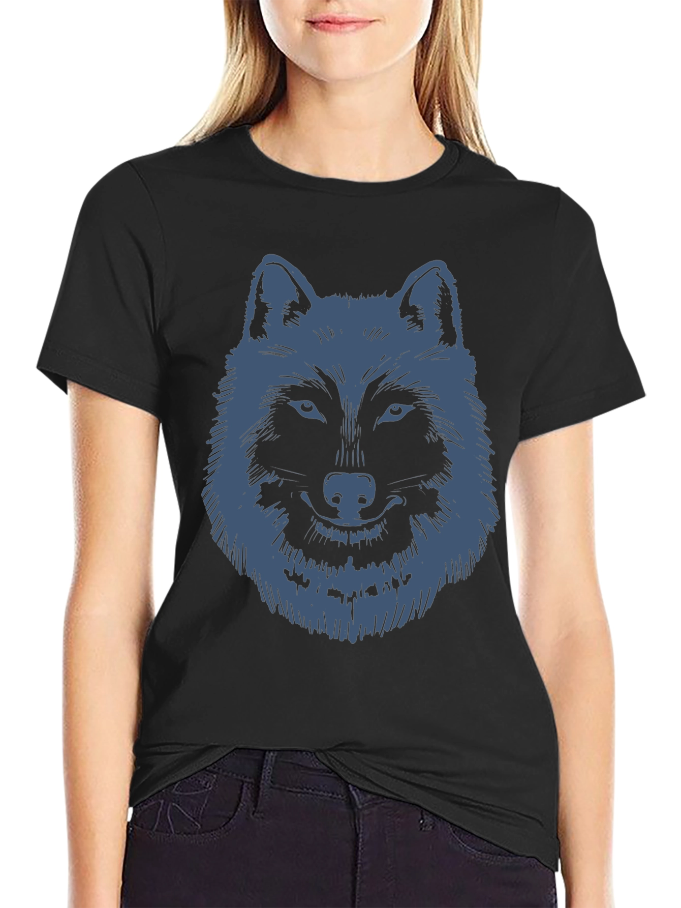 Wolf Graphic Black T-Shirt - Animal Lover Fashion Tee