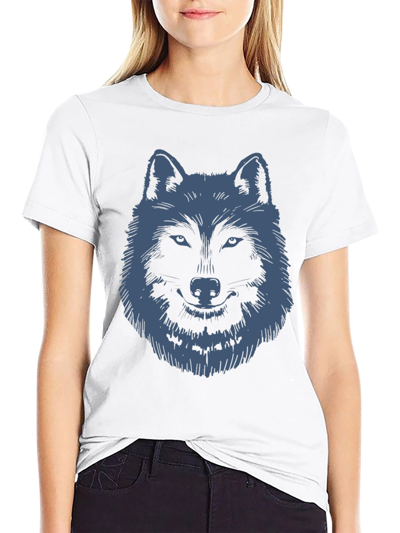 Wolf Graphic Black T-Shirt - Animal Lover Fashion Tee