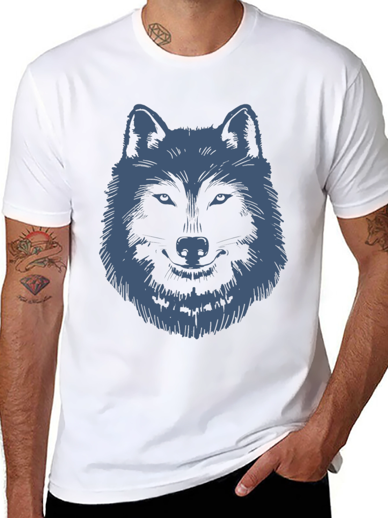 Wolf Graphic Black T-Shirt - Animal Lover Fashion Tee