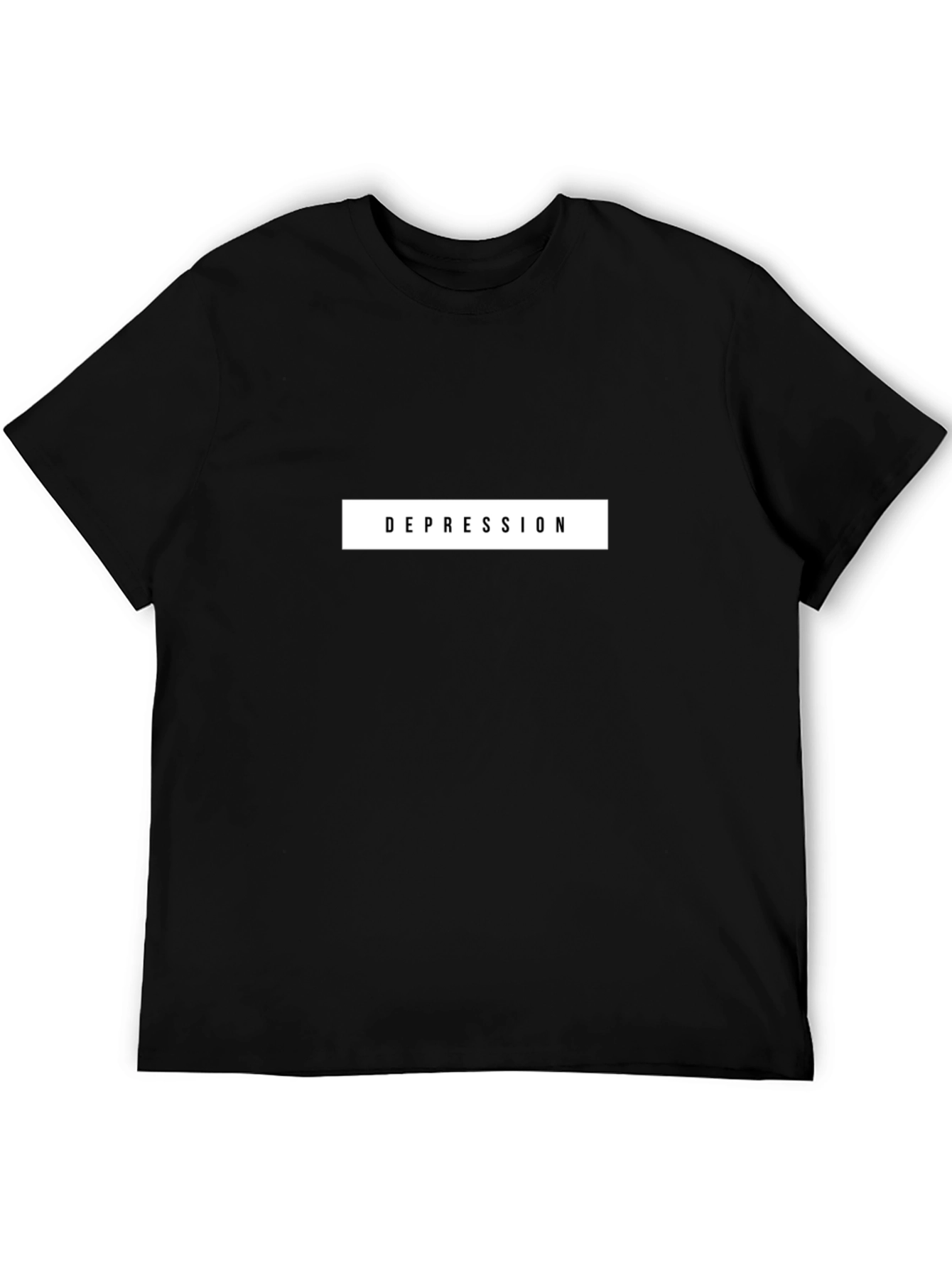 Depression Text Graphic Black T-Shirt