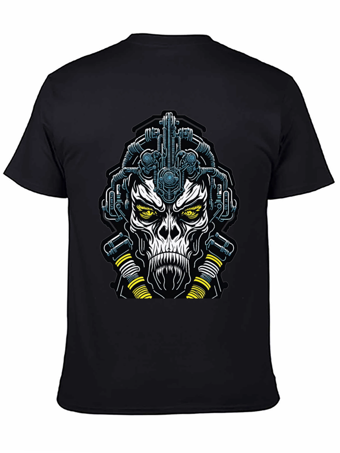 Cyberpunk Skull Graphic Tee - Black