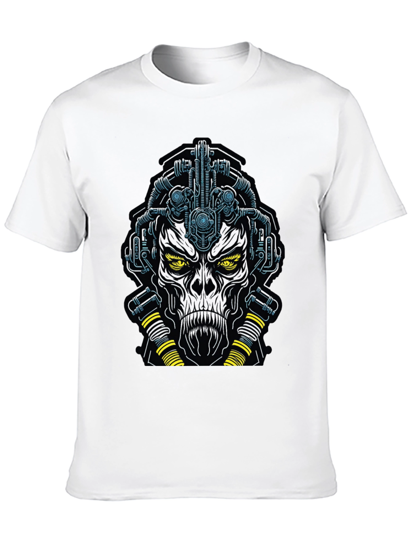 Cyberpunk Skull Graphic Tee - Black