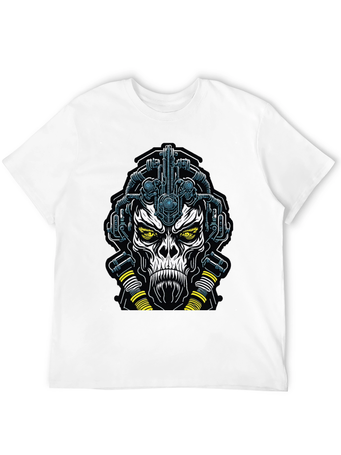 Cyberpunk Skull Graphic Tee - Black