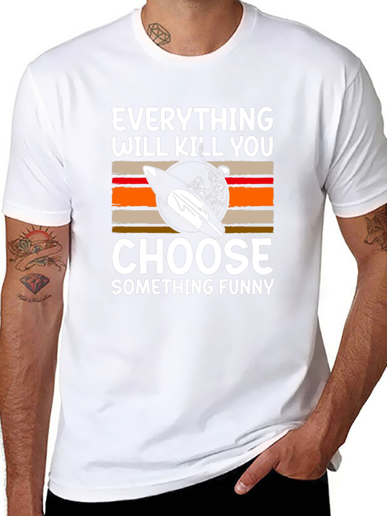 Funny Surfer Skeleton T-Shirt