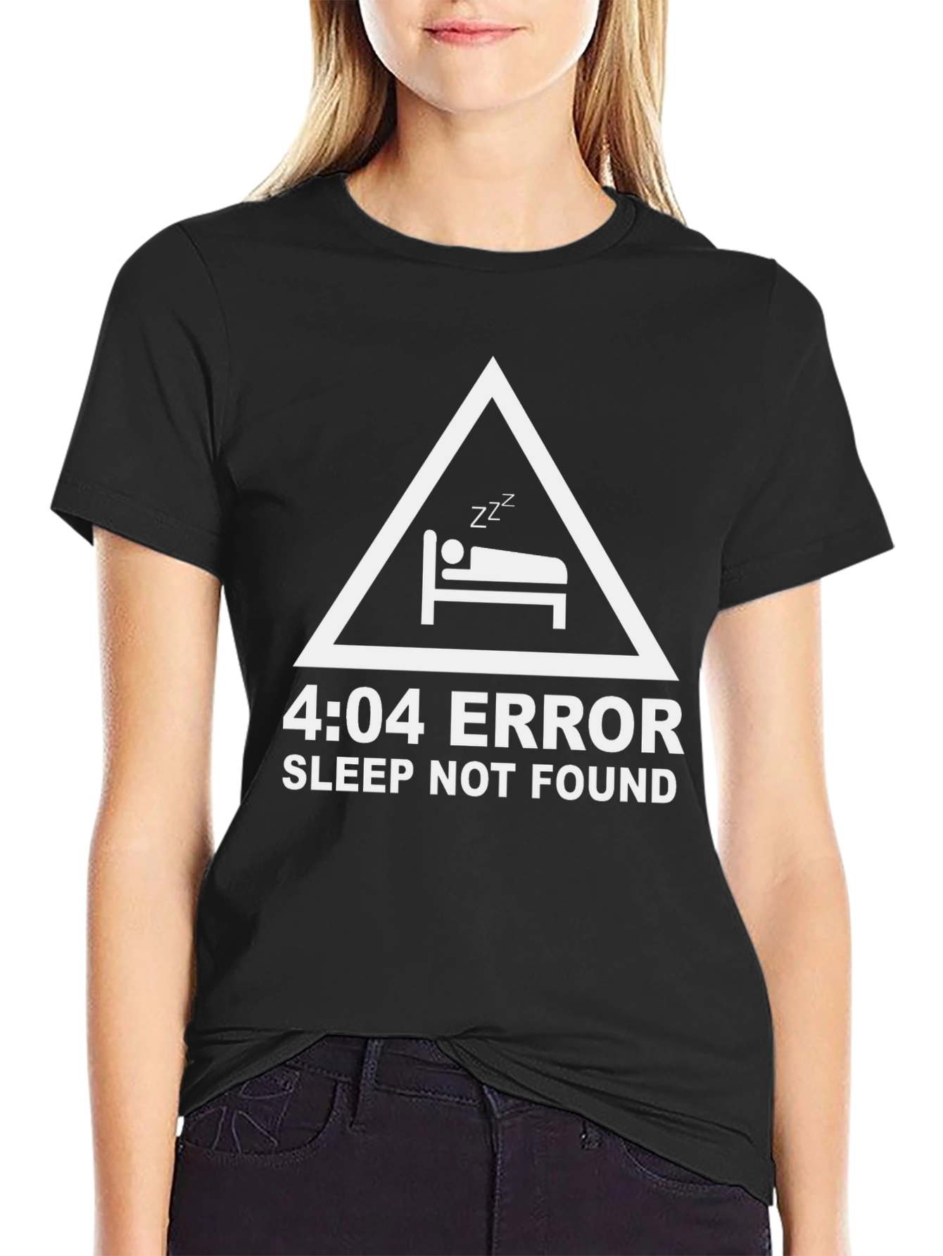 4:04 Error Sleep Not Found Black T-Shirt