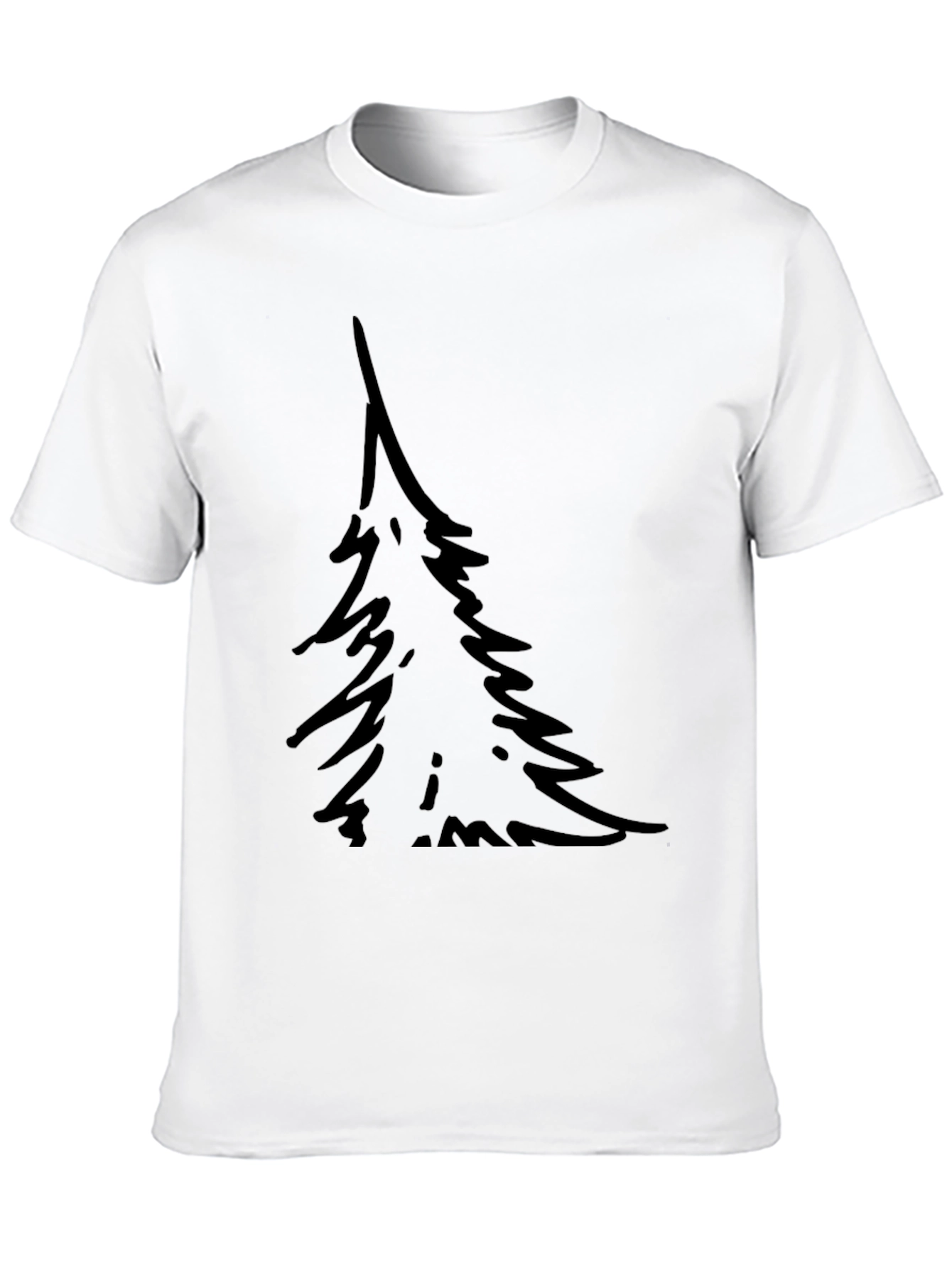 Simple Tree Graphic Black T-Shirt