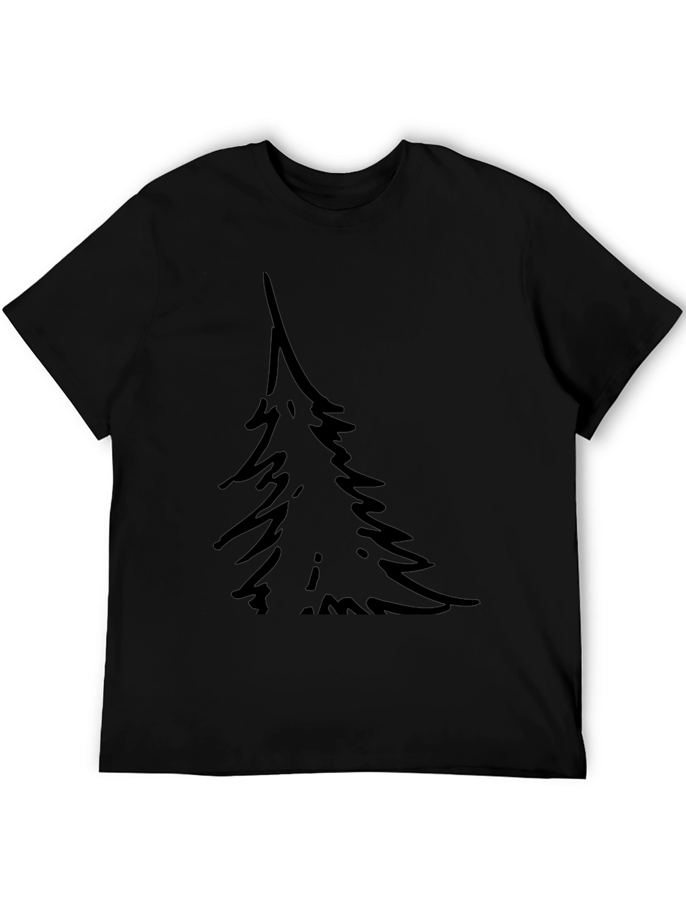 Simple Tree Graphic Black T-Shirt