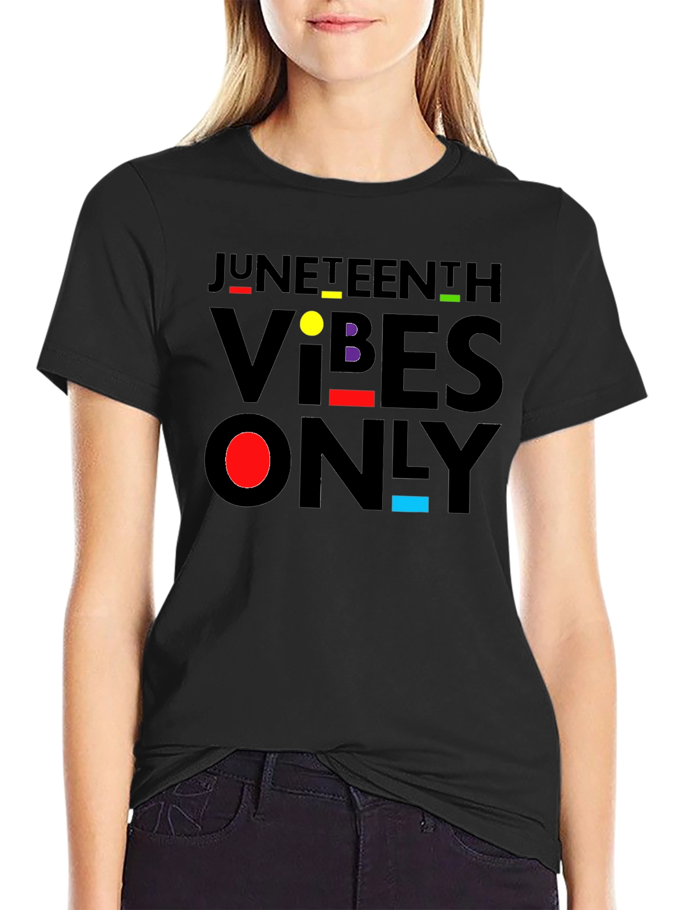 Juneteenth Vibes Only Black T-Shirt