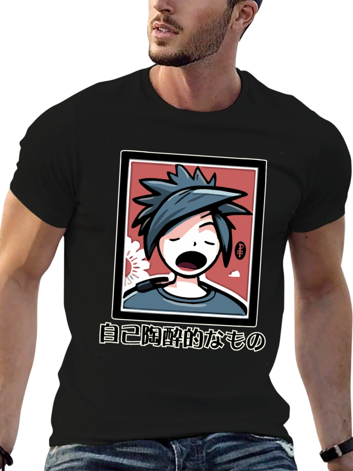 Anime Graphic Black T-Shirt