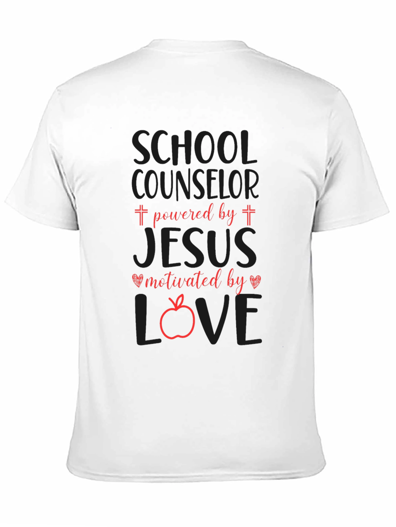 School Counselor Powered by Jesus T-Shirt