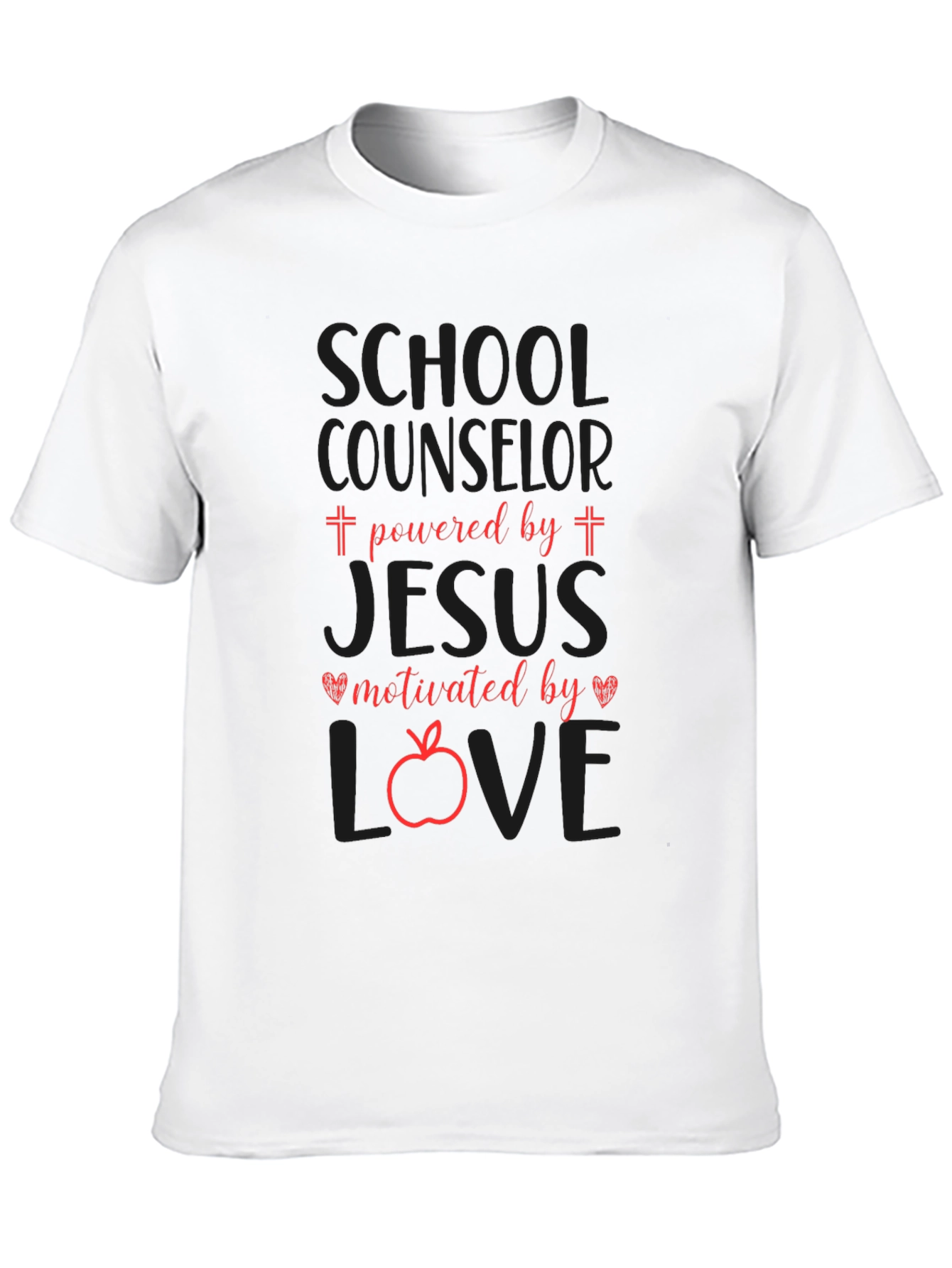 School Counselor Powered by Jesus T-Shirt