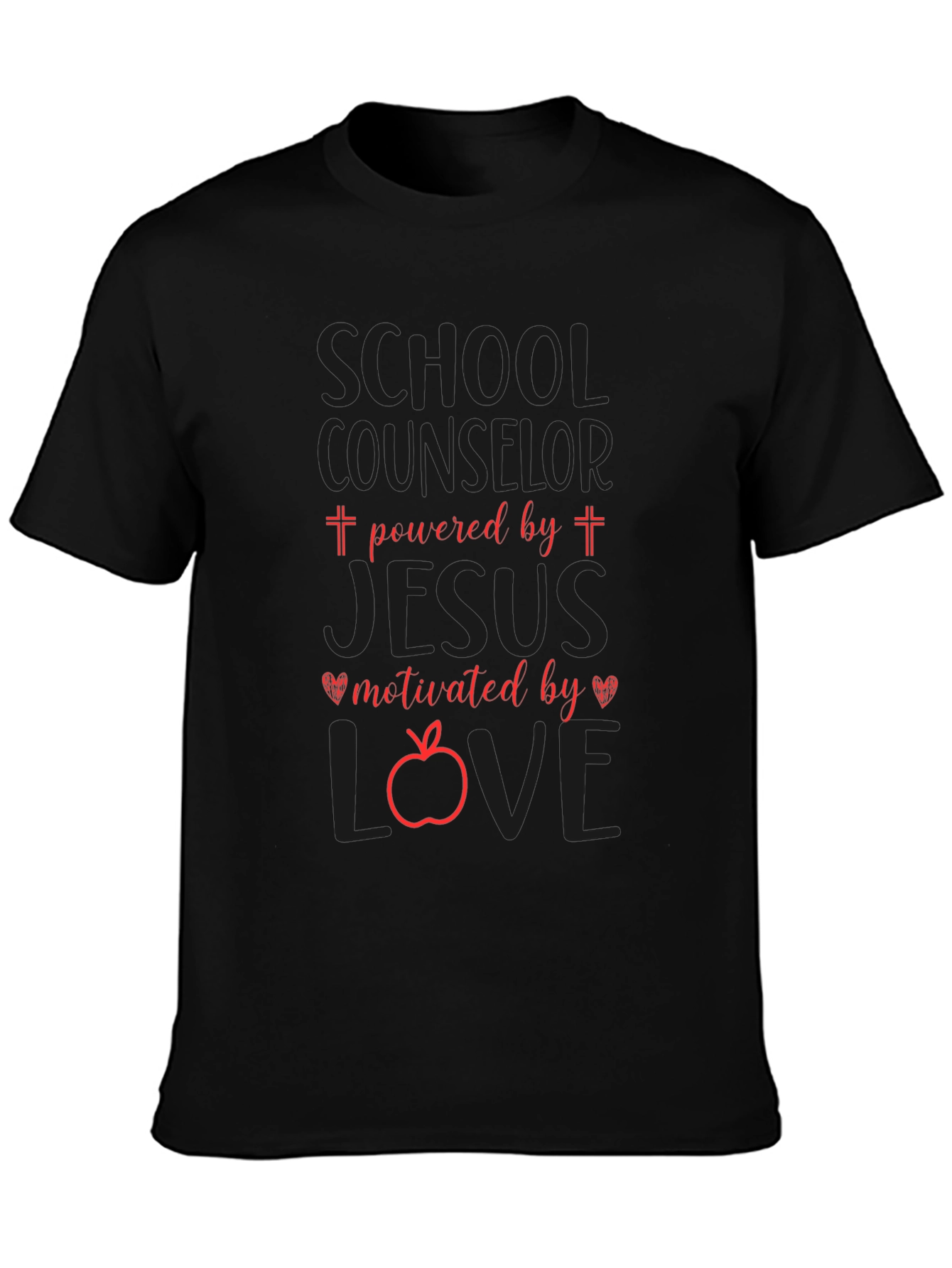 School Counselor Powered by Jesus T-Shirt