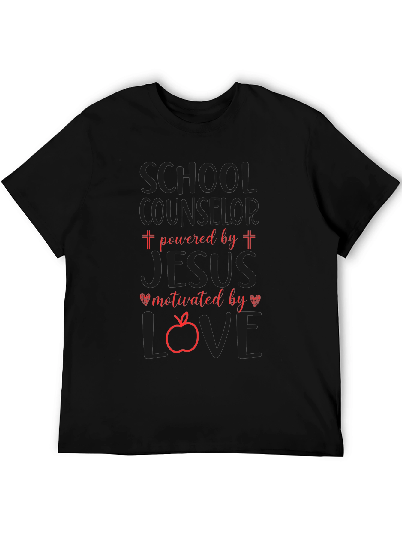 School Counselor Powered by Jesus T-Shirt