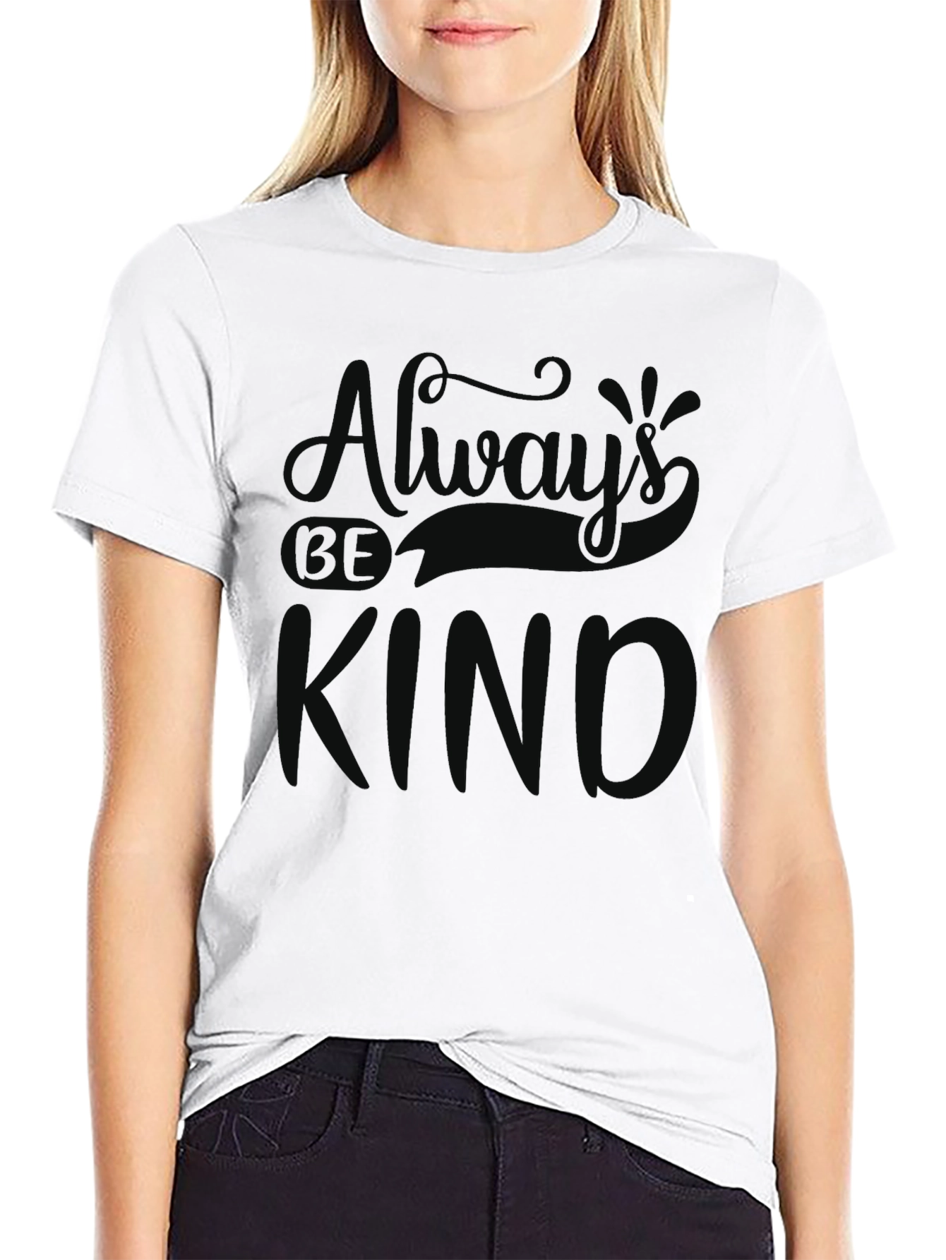 Always Be Kind Graphic Tee - Soft Black T-Shirt