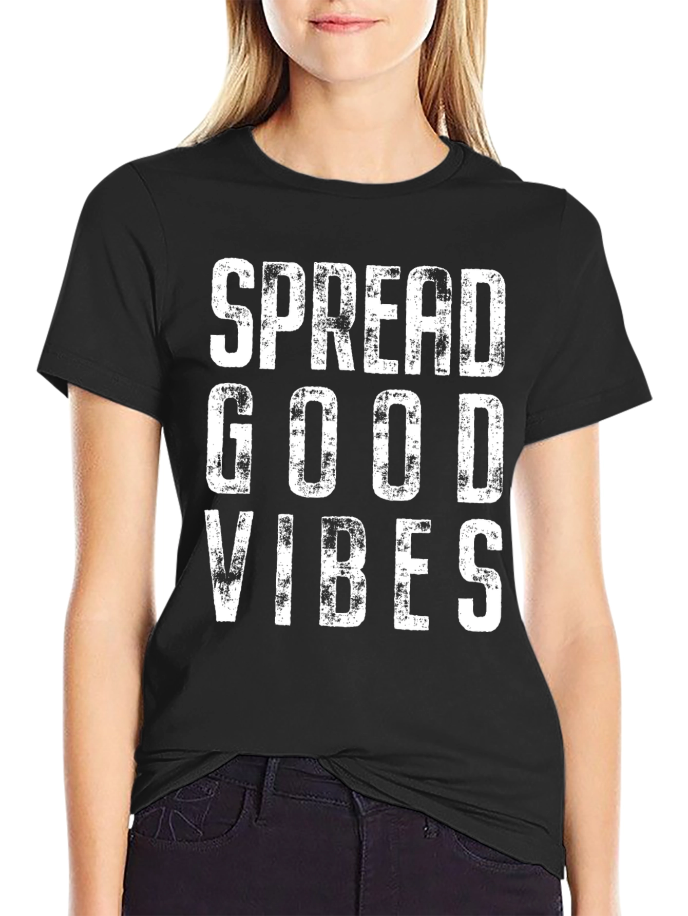 Spread Good Vibes Graphic T-Shirt - Black
